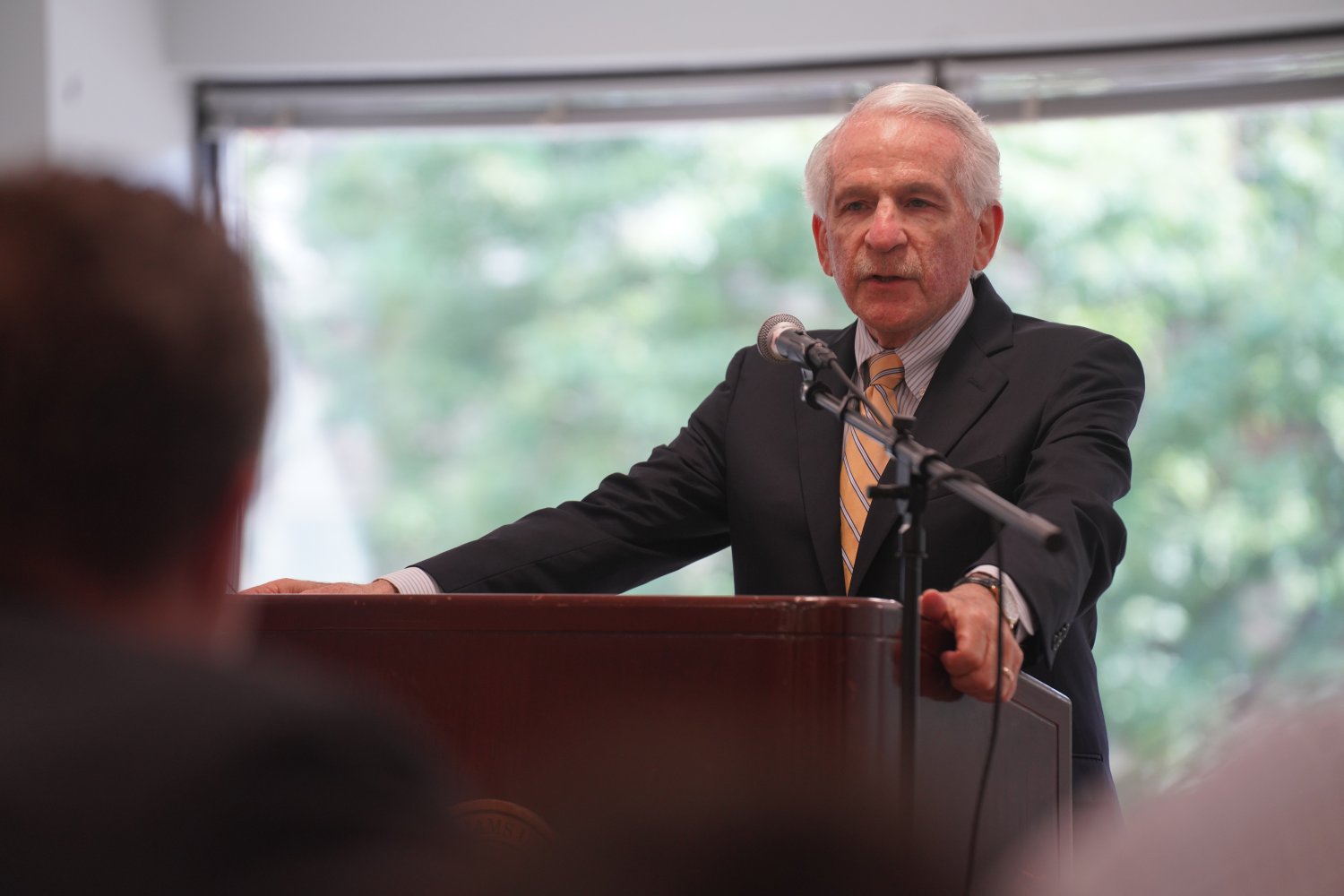 Attorney Mark Mandell provides opening remarks to campers.