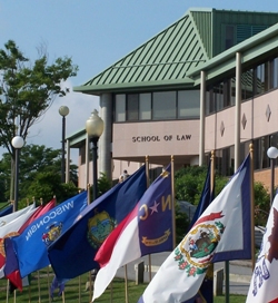 Photo of flags at Graduation