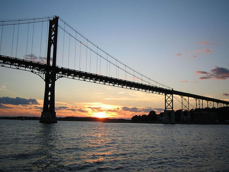 A photo of Mount Hope Bridge in Bristol RI