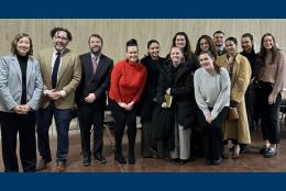 Professor Monica Teixeira de Sousa, Rhode Island Legal Services Attorney David Leveillee, Rhode Island Legal Services Attorney Brian Furgal and RWU Law Alum '05, Rhode Island Legal Services Housing Navigator Katie Barrington, 1L students