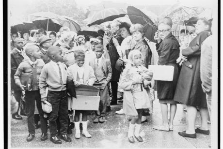 Children and protestors