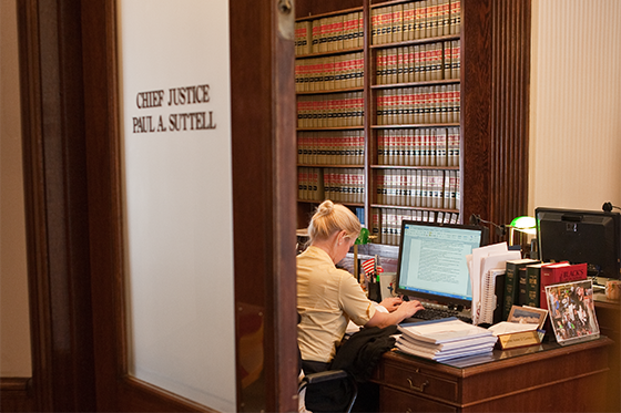 Student works for a Chief Justice
