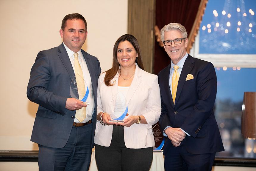 Dean Bowman with two of the Champions for Justice awardees