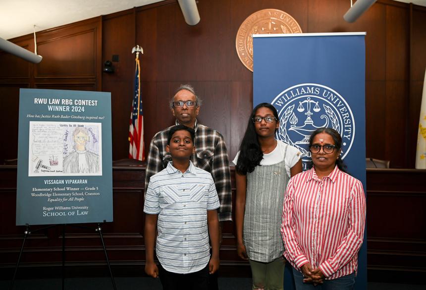 RWU Law RBG Elementary School Winner with Family