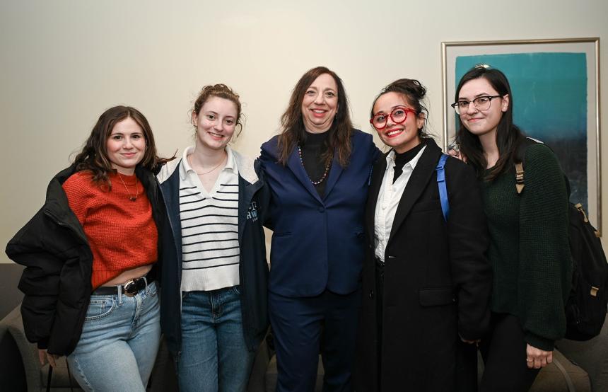 RWU Professor of Law Emily J. Sack with law students
