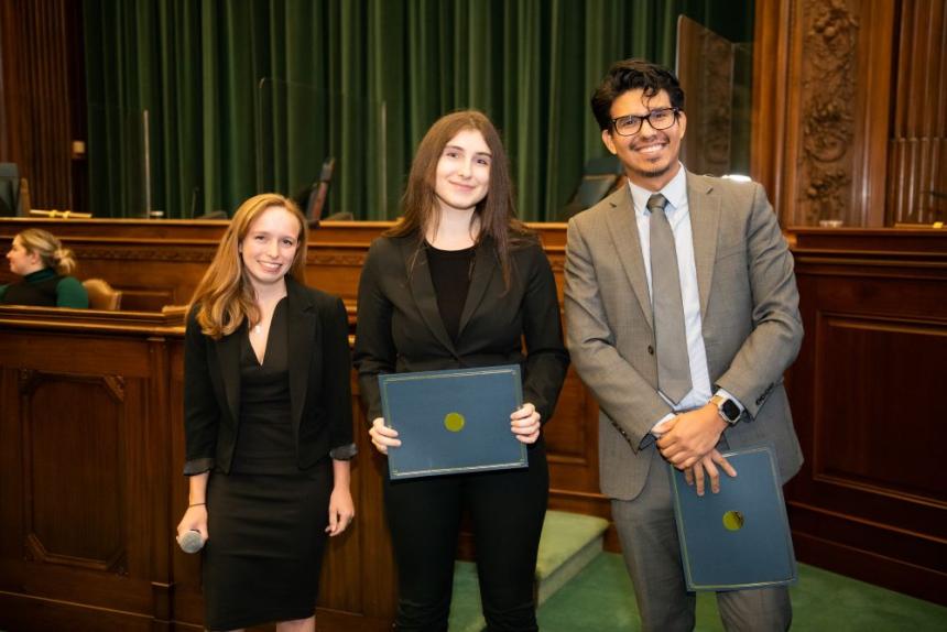 Abby Cook (center) with Trial Team Members