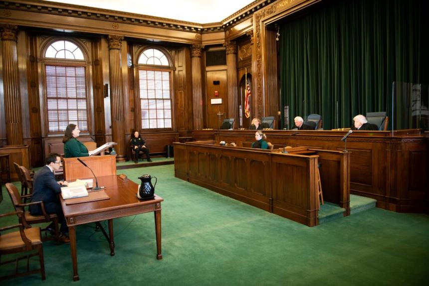 Esther Clark Competition view of bench and justices