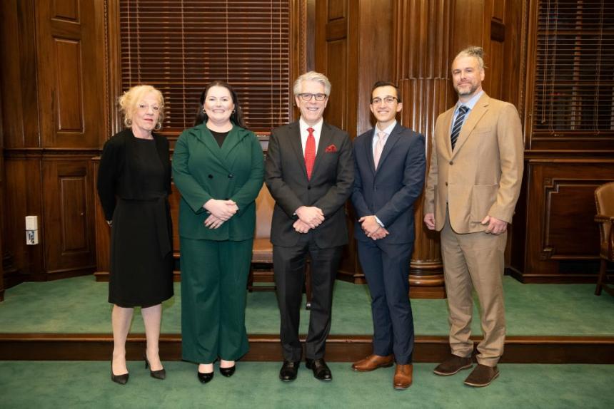 Finalist with Dean Bowman and faculty advisors